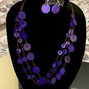 Purple Dusk Necklace with Matching Earrings